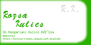 rozsa kulics business card